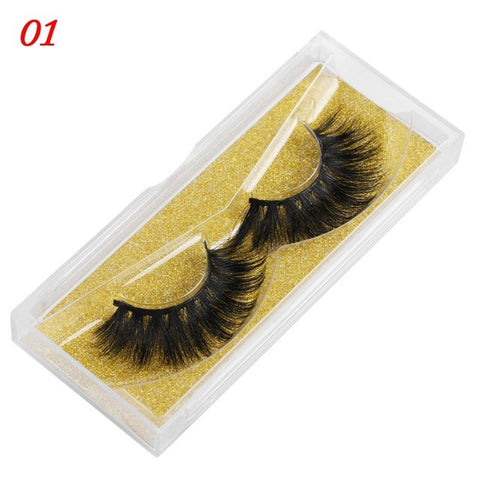 100% Mink Eyelashes 25mm Wispy Fluffy Fake Lashes